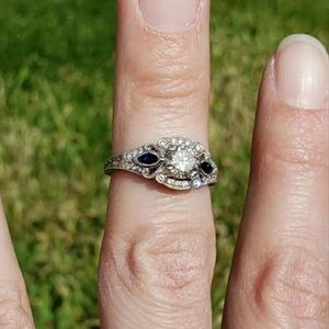 Gerald & Co Platinum Amavida Real Diamond Ring sz5